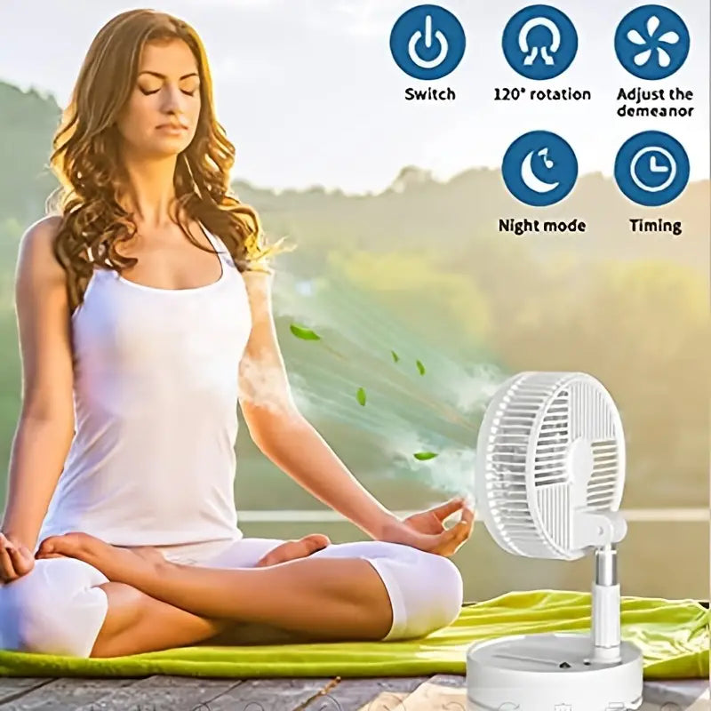 Neuclo Adjustable Rechargeable Fan With 3 Speeds