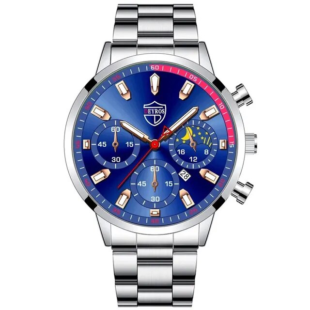 Deyros E4 Men Business Stainless Steel Quartz Watch