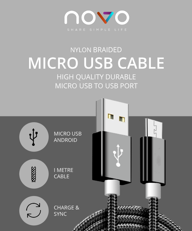 Novo Micro USB Fast Charging Data Cable