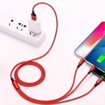 Load image into Gallery viewer, Novo Braid USB Multi 3 in 1 Fast Charging Data USB Cable