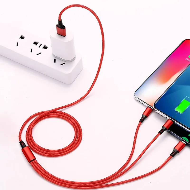 Novo Braid USB Multi 3 in 1 Fast Charging Data USB Cable