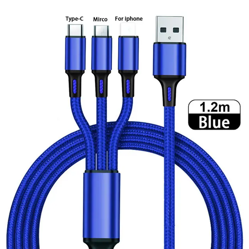 Novo Braid USB Multi 3 in 1 Fast Charging Data USB Cable