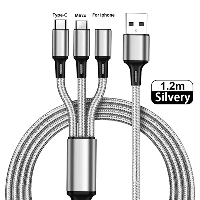 Novo Braid USB Multi 3 in 1 Fast Charging Data USB Cable