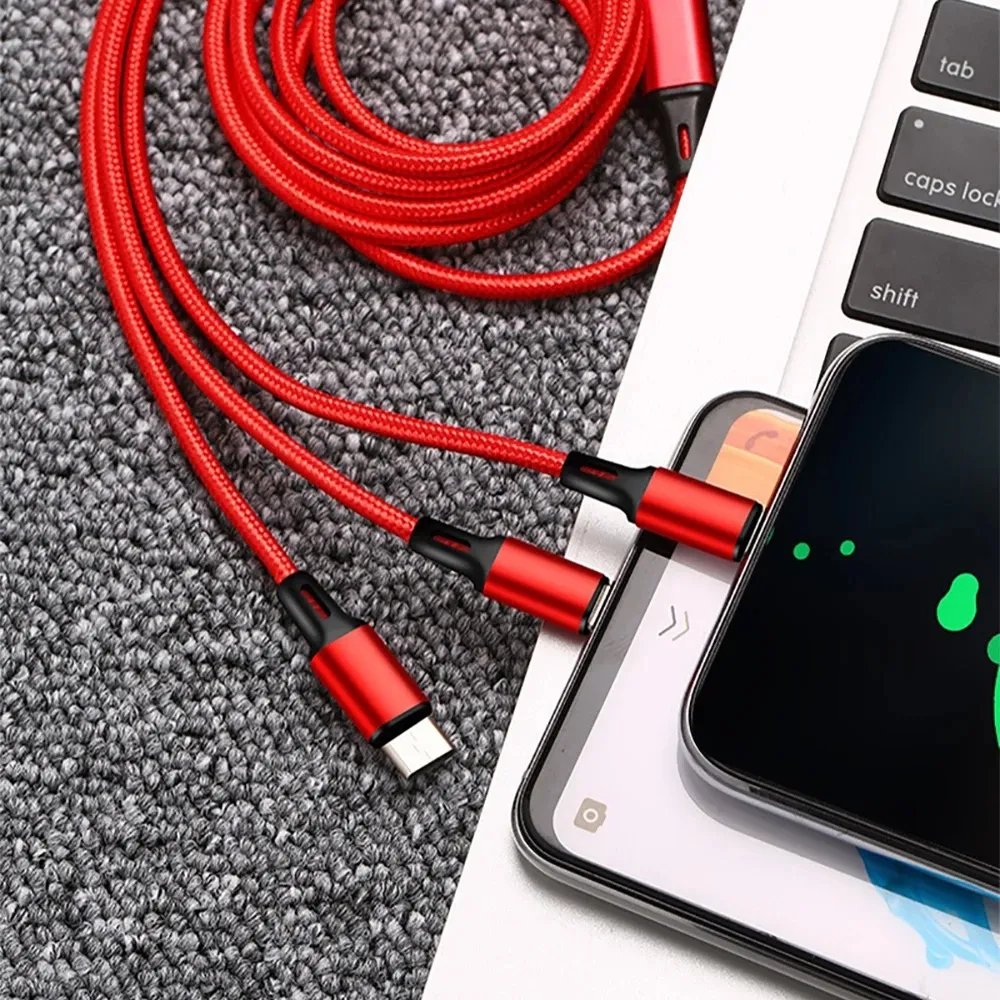 Novo Braid USB Multi 3 in 1 Fast Charging Data USB Cable