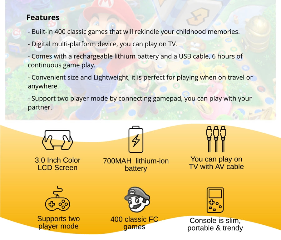 Novo PlayBoy Retro Video Game Console