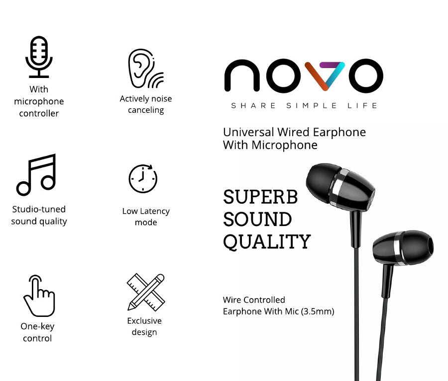 Novo Universal Wired Earphone
